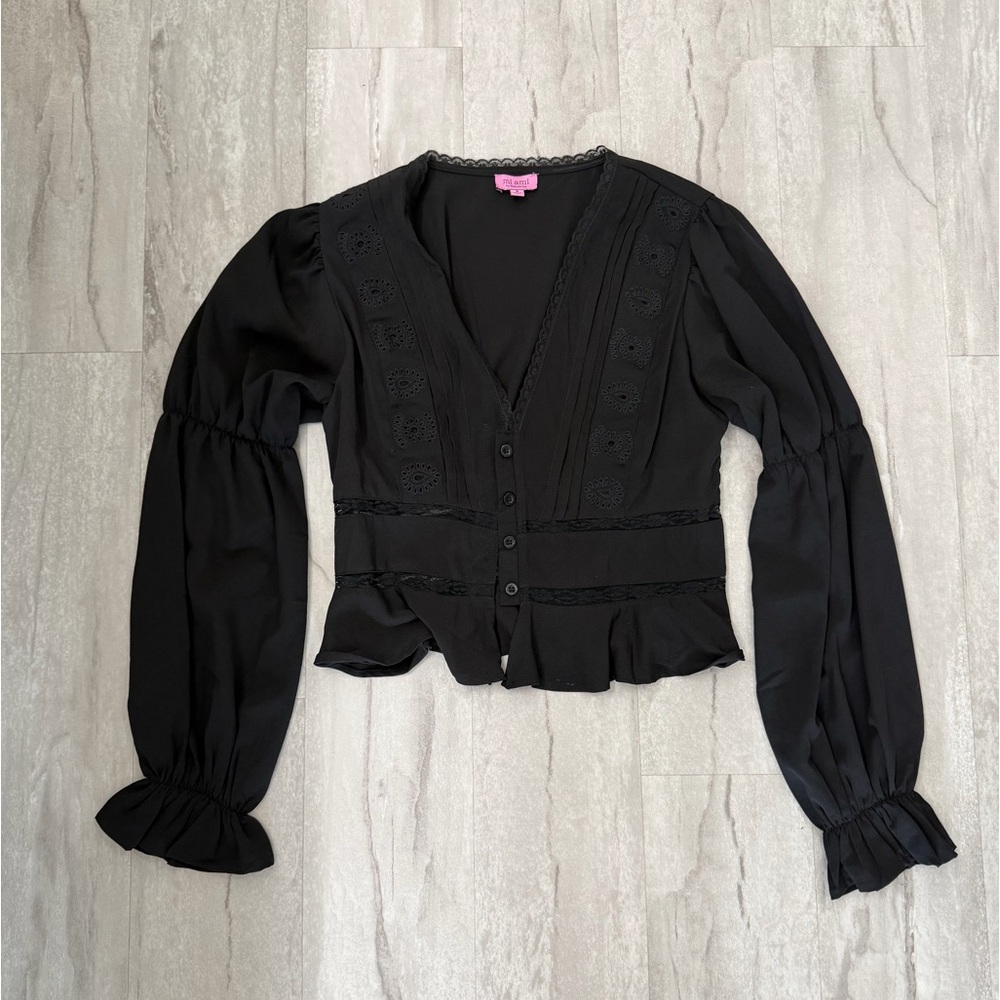 Black Button Top